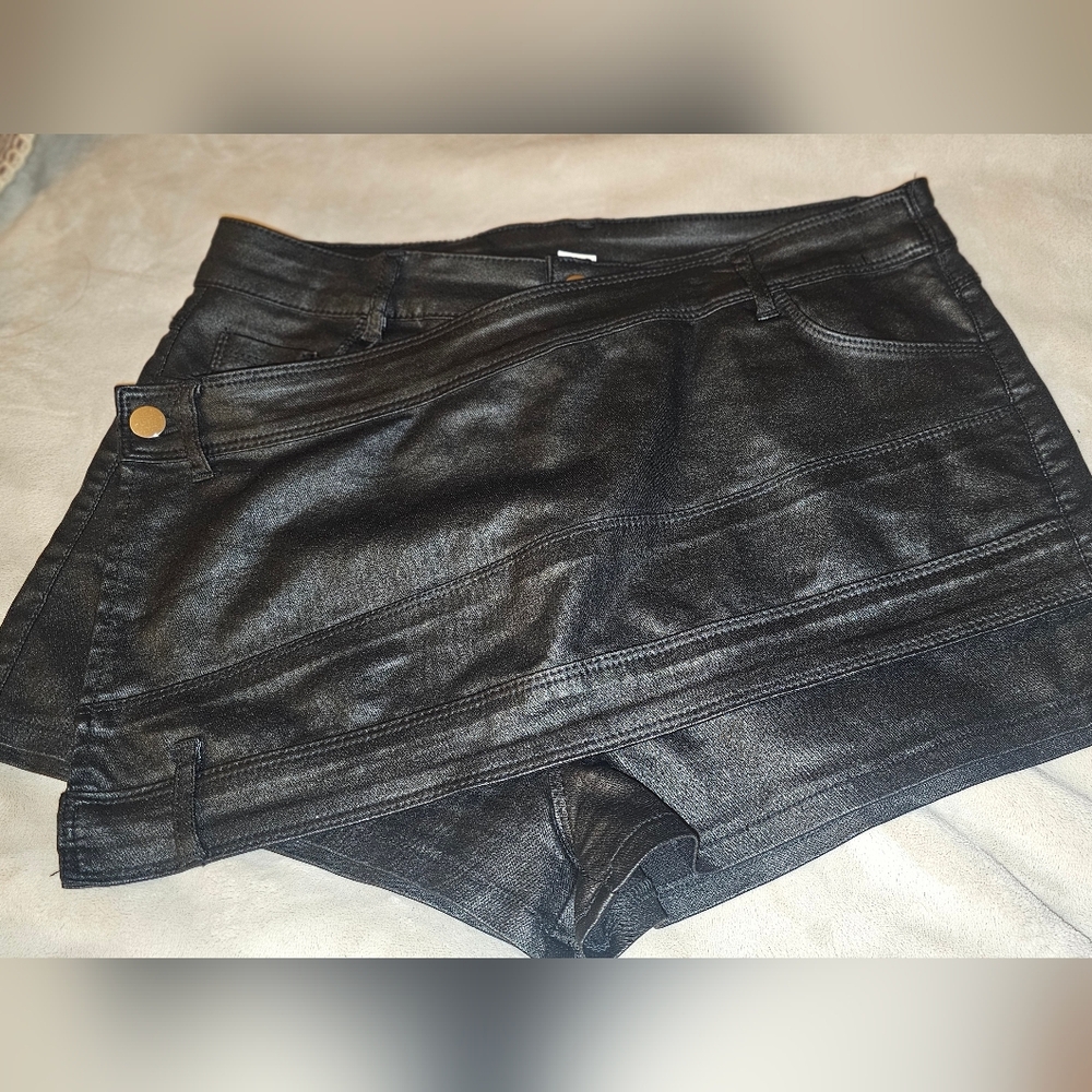 PU Leather Mini Skort
